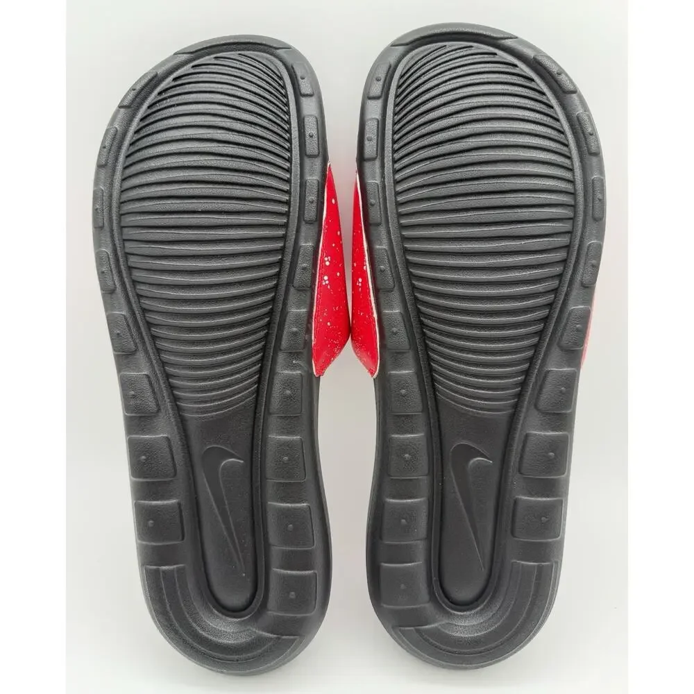 Nike Victori One Printed Slide University Red White Paint Splatter Men Sz 13 New